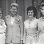 Sarah C. Cannon (Minnie Pearl), second from left, returns to campus