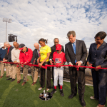 Ribbon-cutting at Rose Park, a community partnership for Belmont’s NCAA athletic facilities