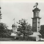 Early image of Bell Tower with green house